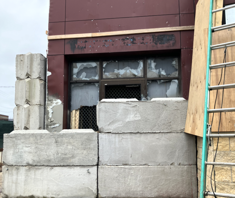 Construction work at Minneapolis Democracy Center