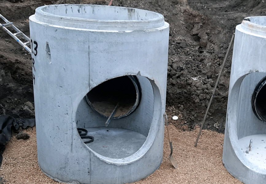 Manhole with cut out