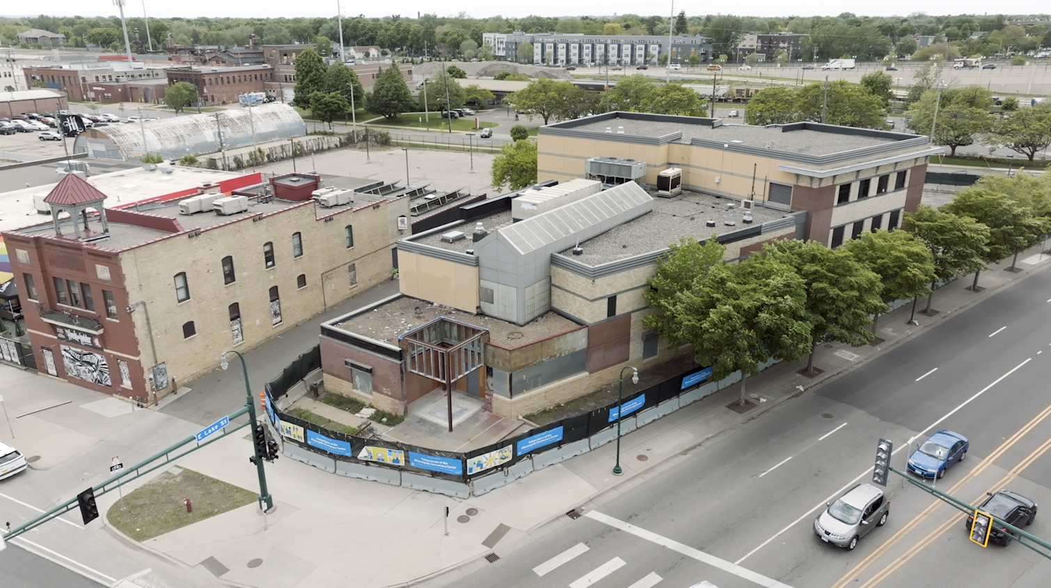 Construction work at Minneapolis Democracy Center