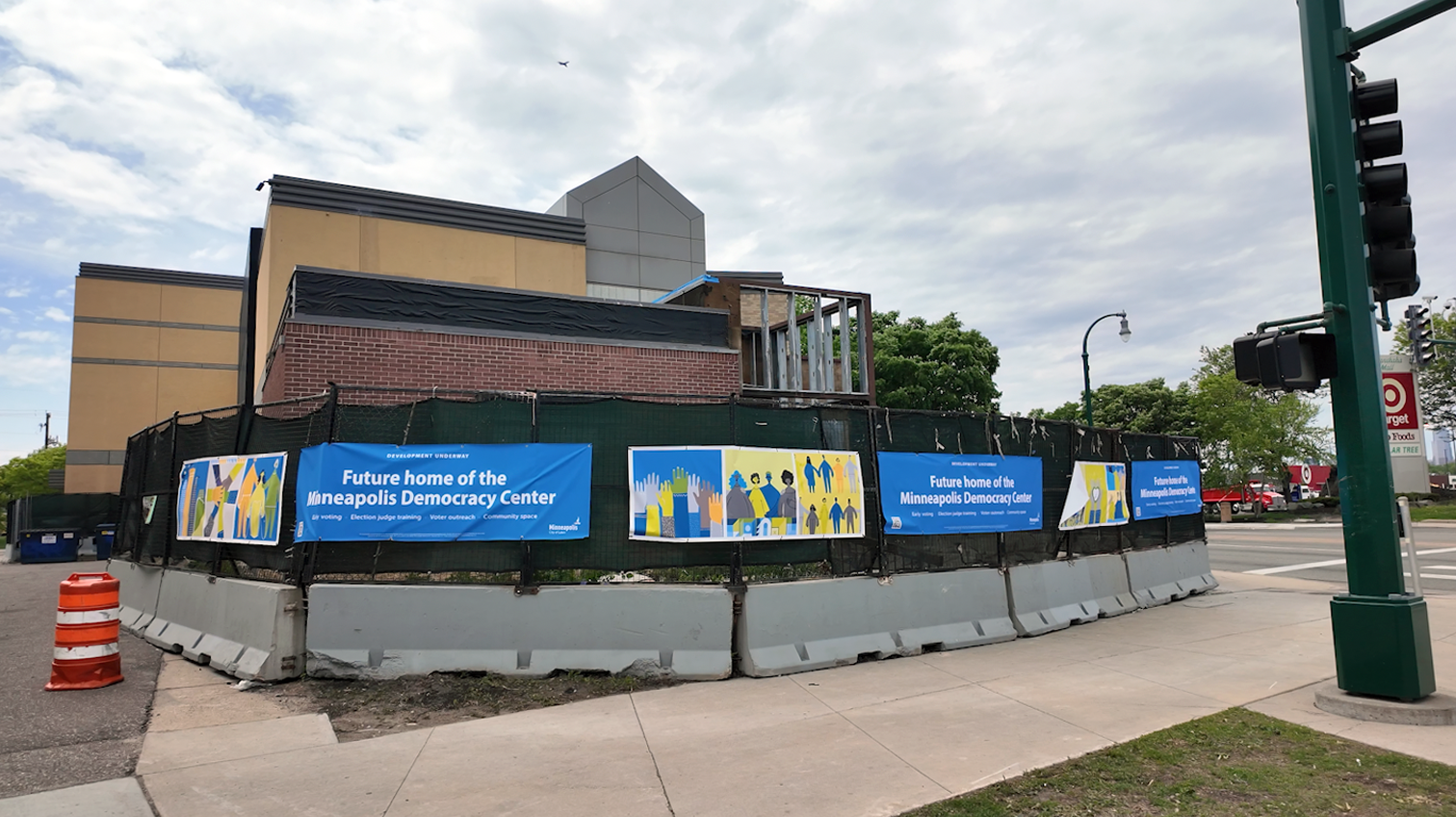 Construction work at Minneapolis Democracy Center