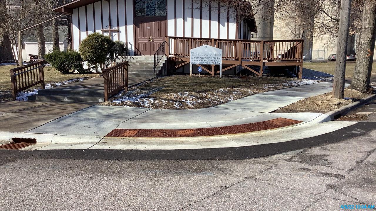 View of city intersection with ada ramps