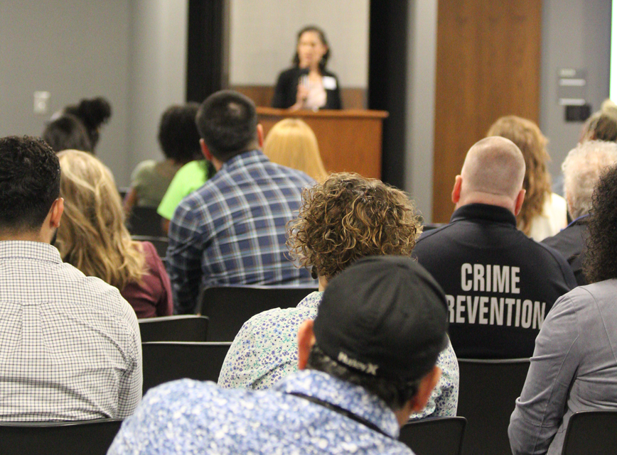 People in a community safety meeting