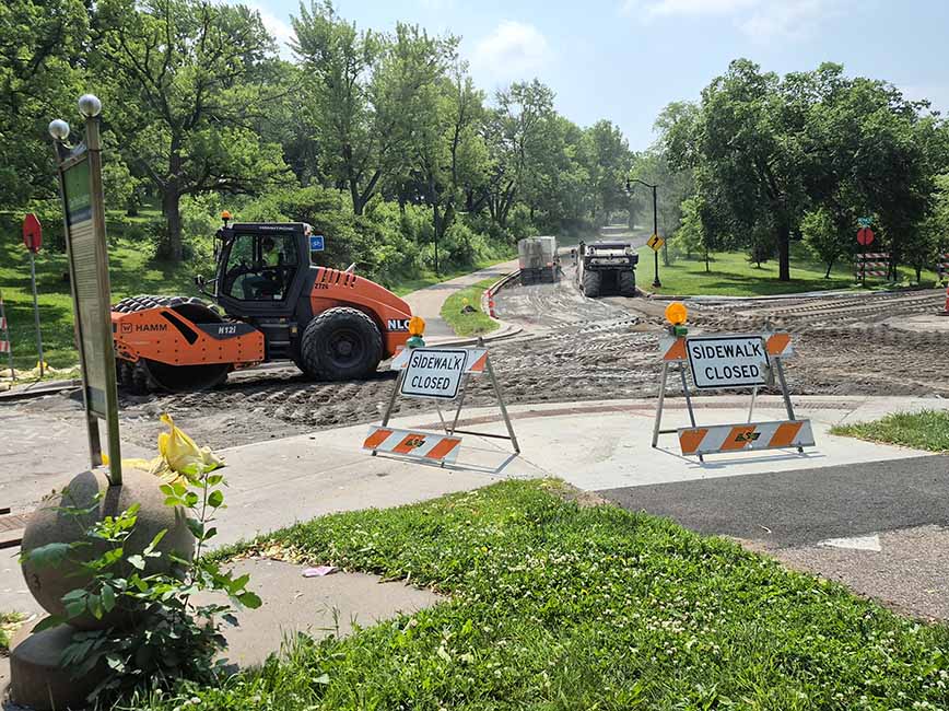 City staff repairing pavement surface using the SFDR process