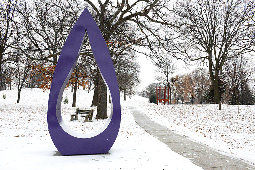 Purple Rain Drop, a sculpture honoring Prince
