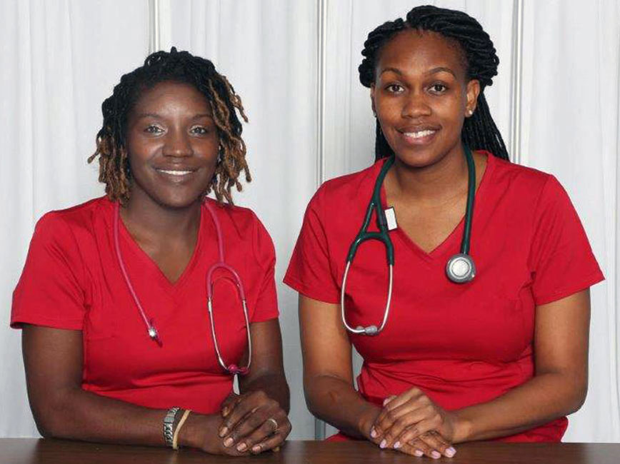 Two nurses side by side