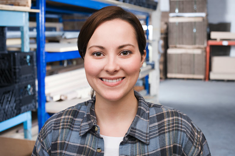 employee smiling