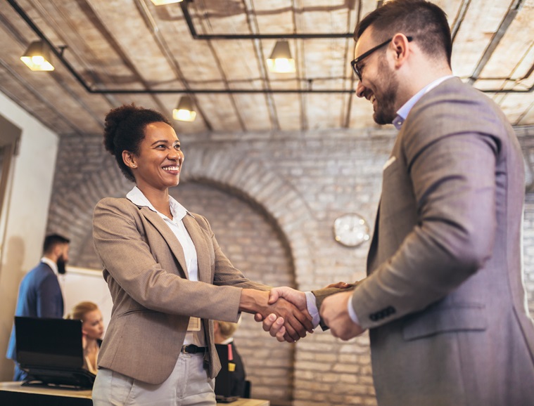Handshake between two people