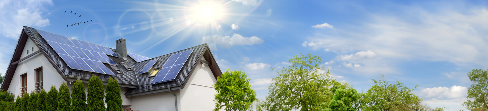 Solar panels on house