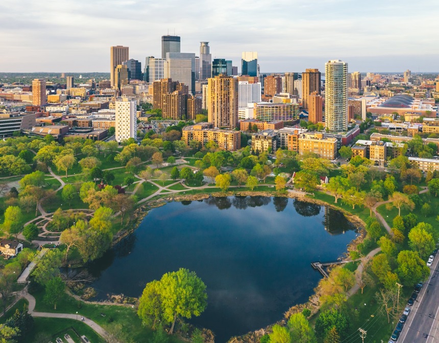 Aerial view of Loring Park