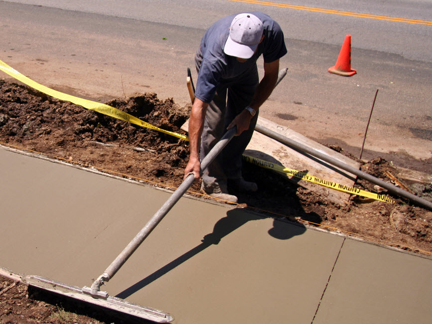 Sidewalk being repaired