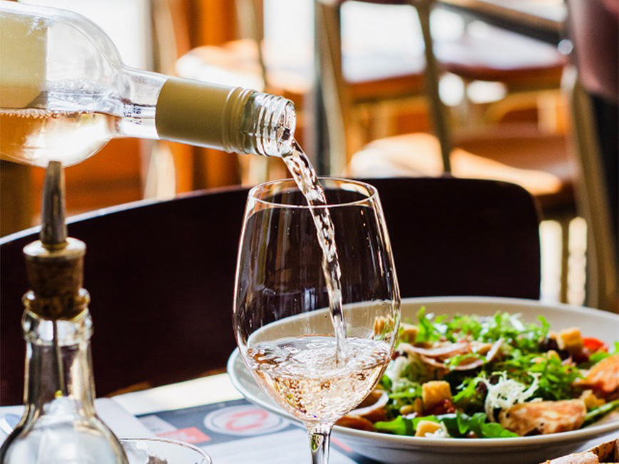 Wine being poured into glass