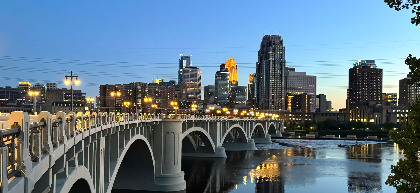 Summer skyline at dusk