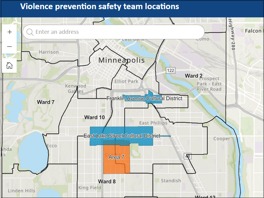 Violence prevention safety team locations dashboard